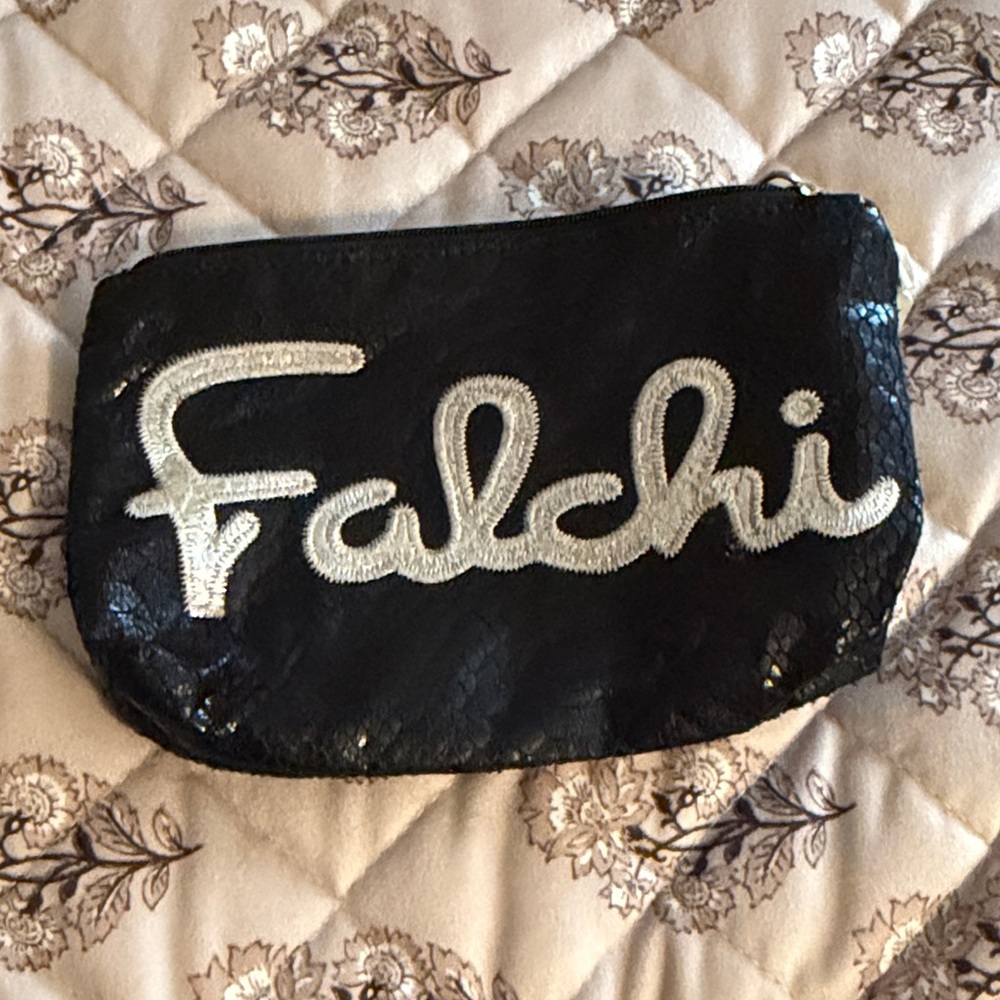 Falchi Black Snakeskin Cosmetic bag